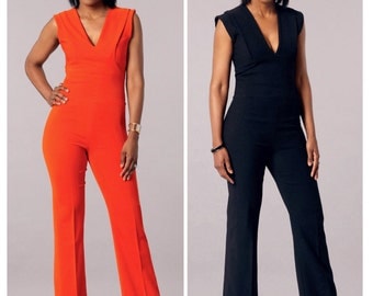 Deep V-Neck Jumpsuit Pattern, McCall's Sewing Pattern 7444