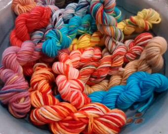 Random Mix DK Mini Skein Pack / hand painted yarn / hand dyed superwash merino wool / hand dyed / creativity pack / yarn babies / miniskein