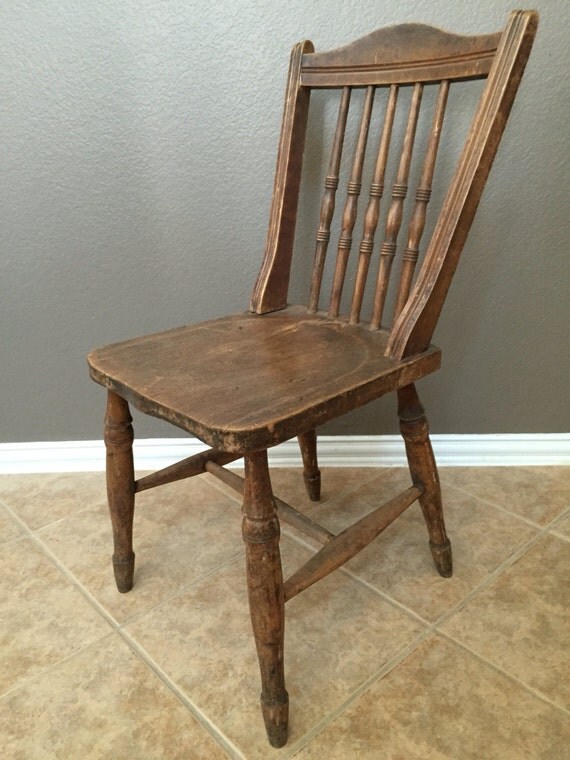 Antique Vintage Old Wooden Spindle Chair. Handcrafted.