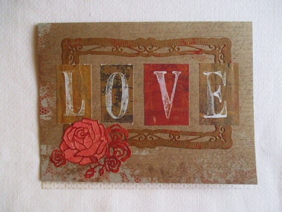 L.O.V.E Romantic Victoriana Valentine's Day Card