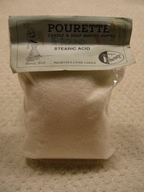 vintage Pourette stearic acid for candle making . . . 1/2 pound package