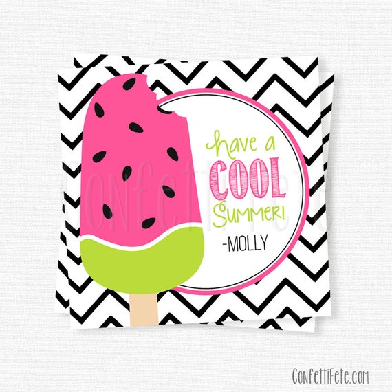 Watermelon Popsicle Tag Have A Cool Summer Tag End of School