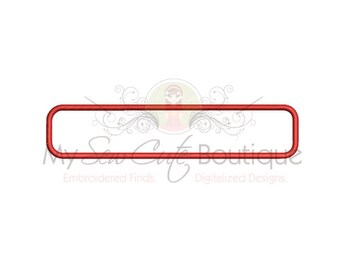 Applique Rectangle Design - Machine Embroidery Applique Design - 6 Sizes - Instant Download