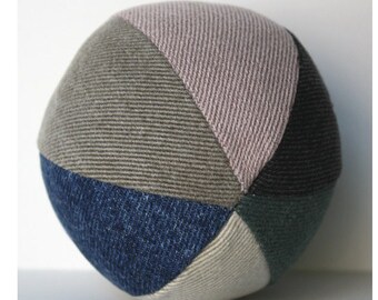 Dog Toy -Stuffed Denim Dog Ball Toy- recycled, reclaimed gift, stuffed dog ball,dog ball,chew dog toy,stuffed ball,squeaky dog balls