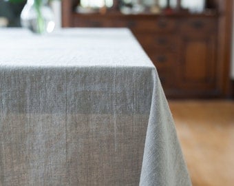 Linen Tablecloth, Natural Linen, Linen Table Cloth, Bohemian Linen Table Cloth, Linen