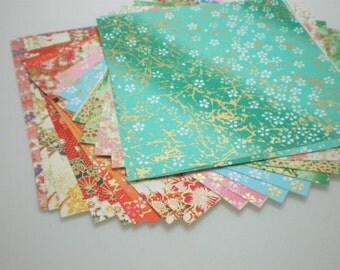 Washi Chiyogami Paper Pack (II) for Traditional Japanese Origami Paper Project- 20 sheets
