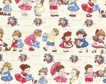 cream children 1930's reproduction from the Old New 30's spring 2016 collection by Atsuko Matsuyama for Lecien