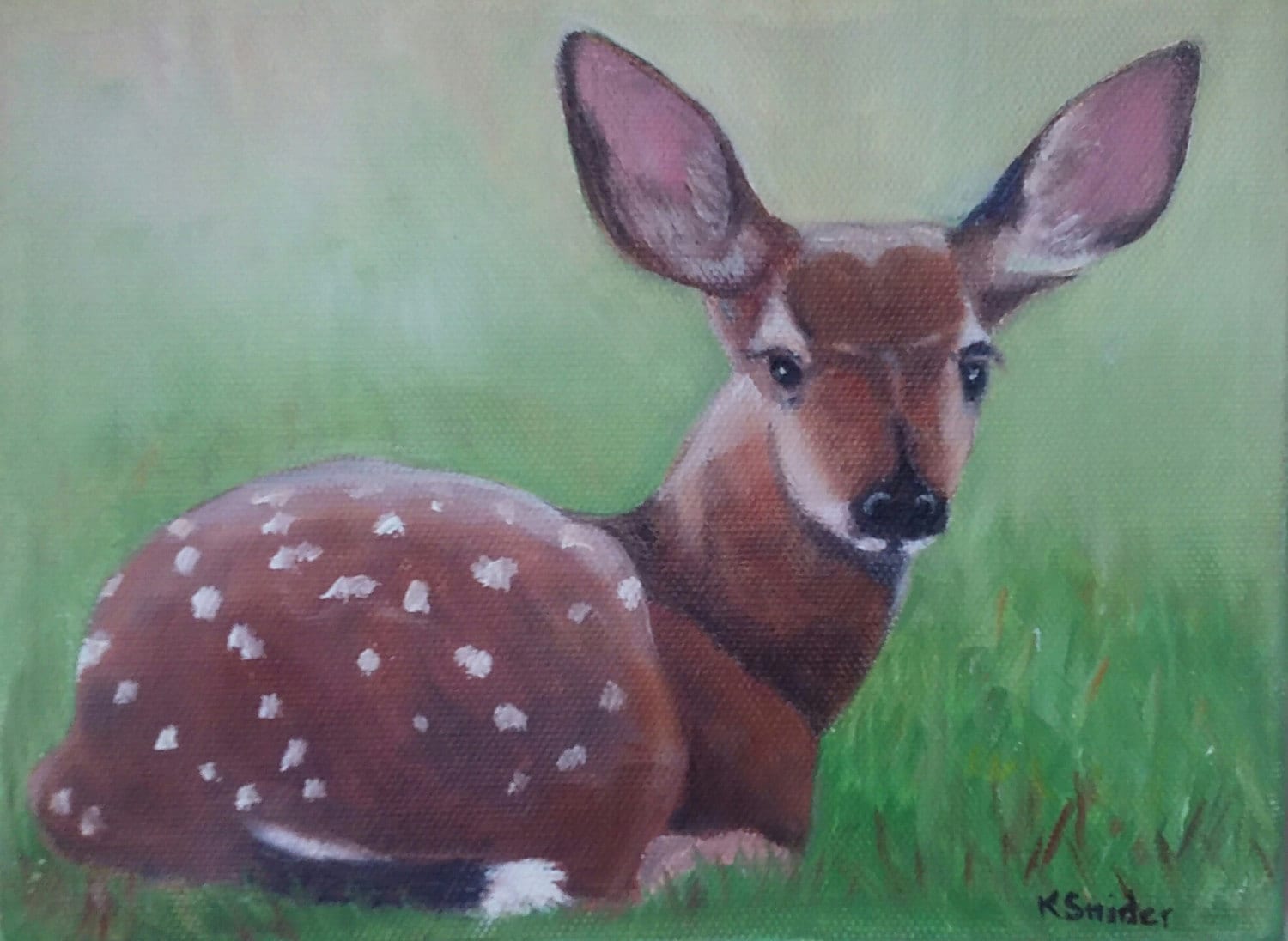 Deer Painting Fawn Painting Fawn Oil Painting Nature Art Deer