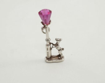 Spectacular Vintage Silver Nuvo Dog and Lamp post Charm