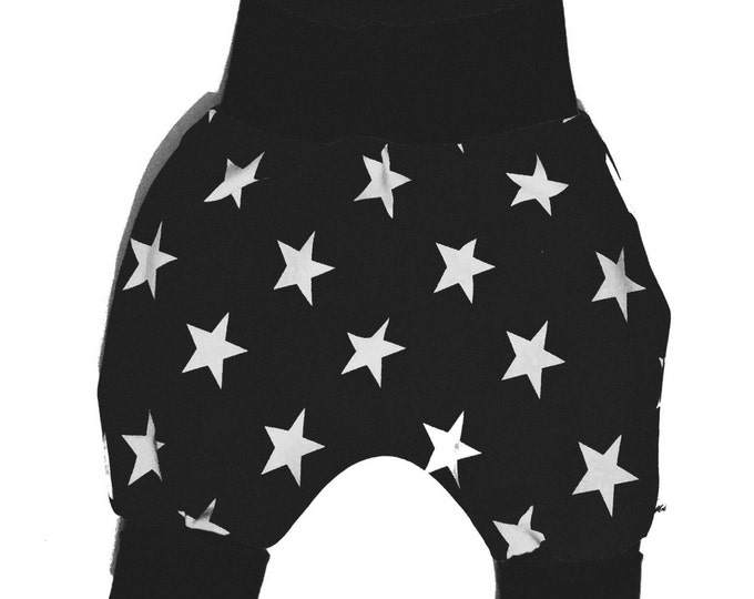 Baby kids toddler girl boy clothing harem pants baggy pants sweat pants BLACK. Size preemie - 3 y