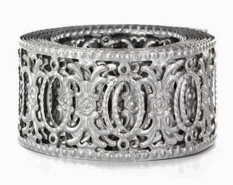 2 Inch Zinc Plated Metal Ribbon with Open Ovals - Picture Frames, Weddings, Altered Art, Lamp Shades