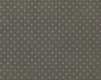 Heather Bailey - Lottie Da - Lottie Dot in Charcoal gray purple polka dot mini dot pin dot - cotton quilting fabric - choose your cut