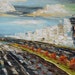 Original Painting oil on canvas impasto painting Impressionism ready to hang colorful painting urban Home decor texture Art by Marchella