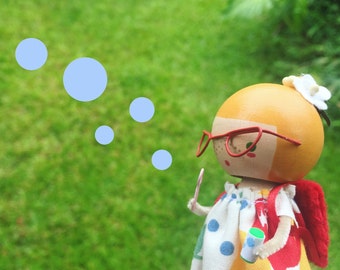 Blowing Bubbles Clothespin Doll