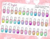 Printable Kawaii Planner Stickers - Nail Polish Planner Stickers - Nailpolish, manicure, beauty themed sticker - cute kikki k, erin condren