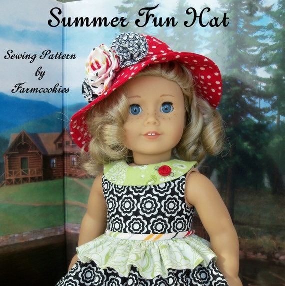 PDF Sewing Pattern - Summer Fun HAT / Sewing Pattern for American Girl® or Other 18" Dolls