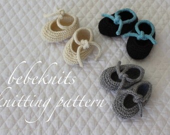 Bebeknits Knot Tied Baby Booties Knitting Pattern