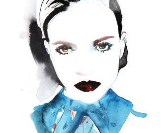 Original Watercolor Painting, Fashion illustration, Christian Dior, Fashion Art, Fashion Painting, Watercolor Fashion Illustration