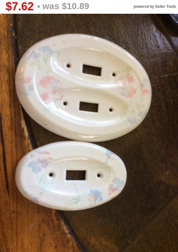 Set of light plate fixtures floral pink white blue green by EMTWTT