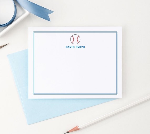 Personalized Stationery for Boys Baseball Stationery Boys
