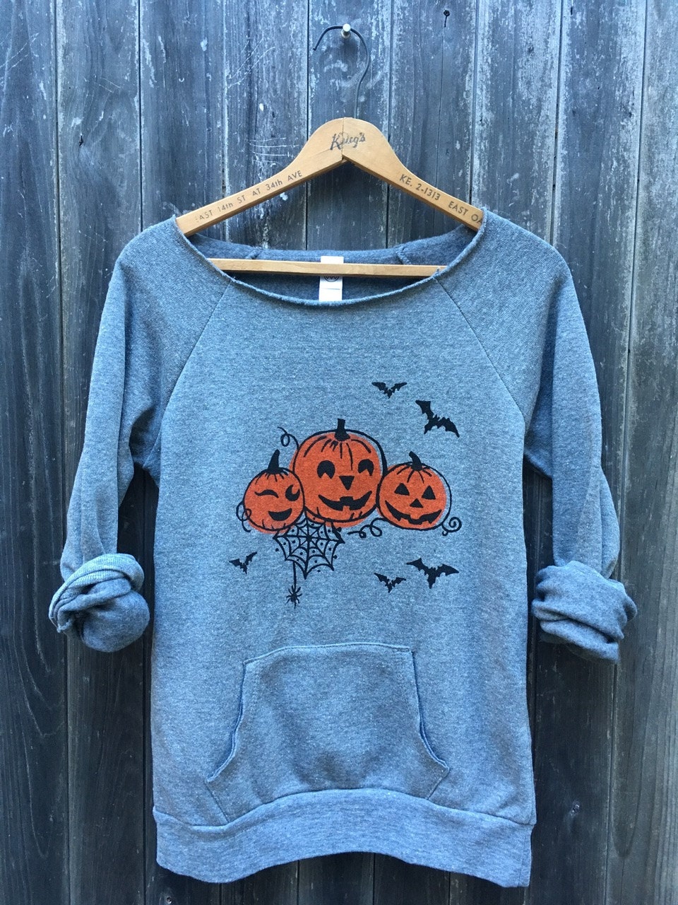 SALE Halloween Sweater Pumpkin Sweater Bat Shirt Trick or