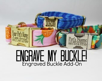 Engrave My Metal Buckle (ADD ON ONLY - must be purchased with a collar - cannot be purchased alone) | Engraved Metal Dog Buckle