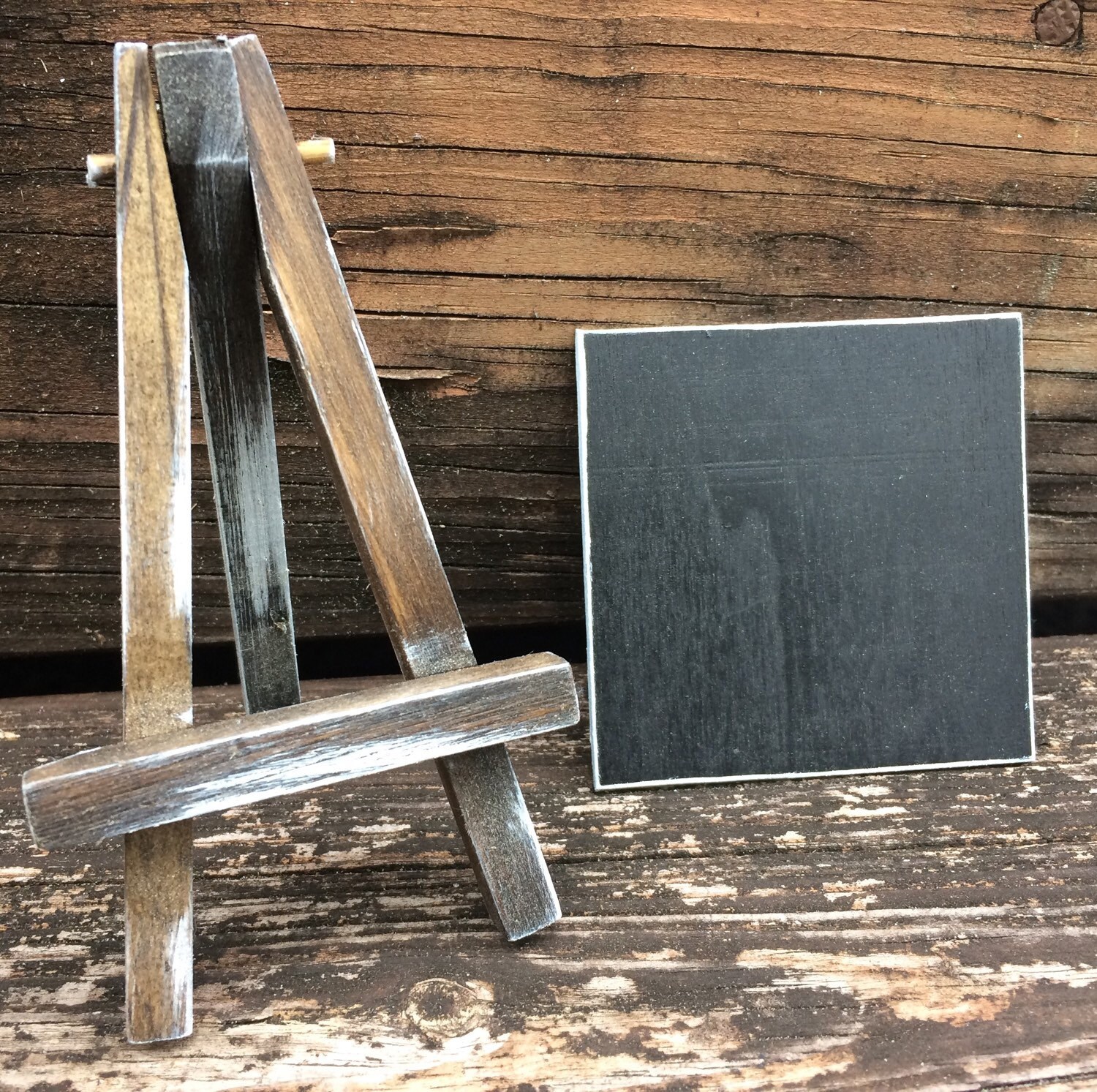 Mini Wooden Wedding Chalkboard Sign & Easel Rustic Inspired