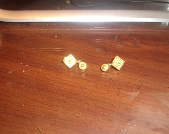 vintage clip on earrings goldtone dangles