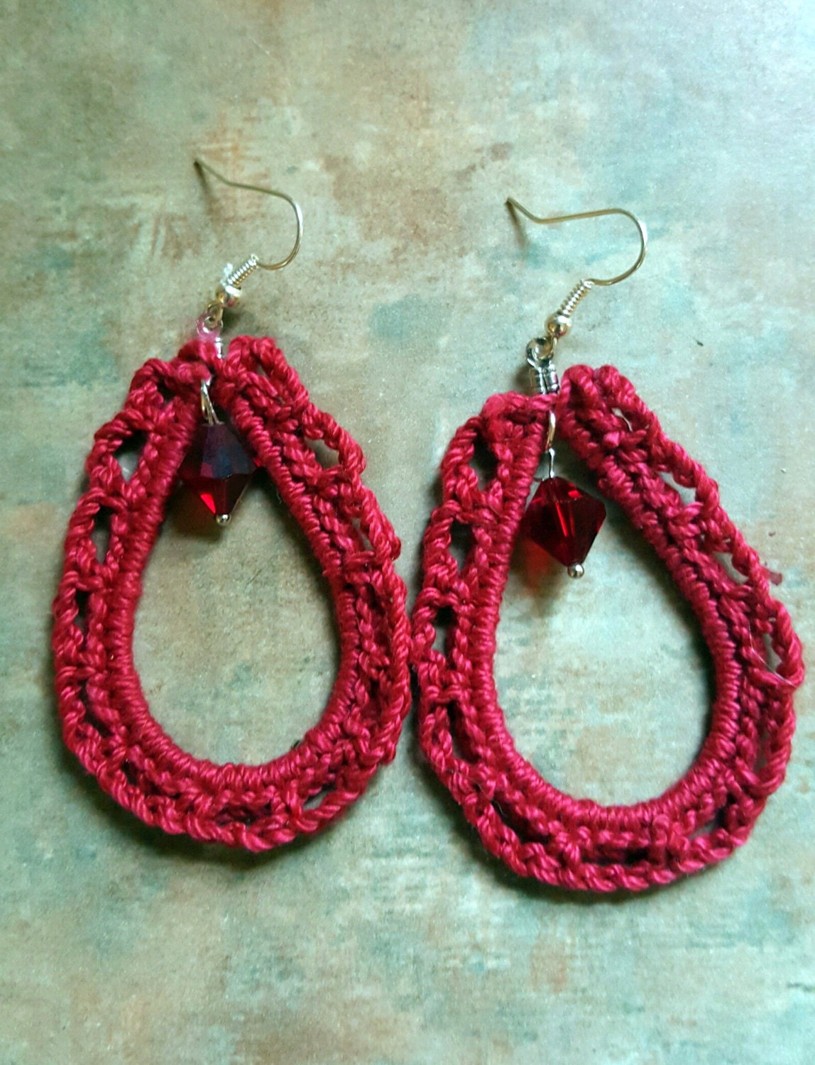 Lovely Crochet Hoop Earrings by WolfMountainJewelry on Etsy