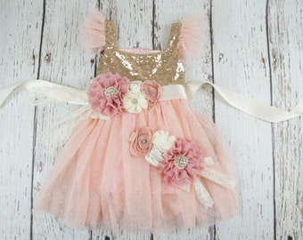 Baby Gold Dress Etsy