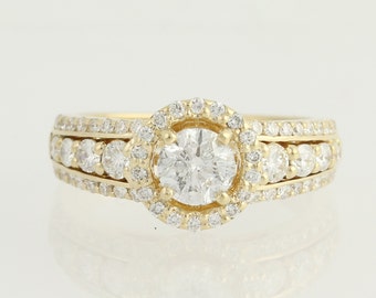 Art Deco Engagement Ring 14k Yellow White Gold by WilsonBrothers