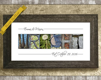 Alphabet Photography Gifts Personalized Christmas Gift, Last Name Sign, Gift for Wife, Photo Letter Art, Last Name Wall Art, Gift for Couple, Gift for Mom, Family Sign