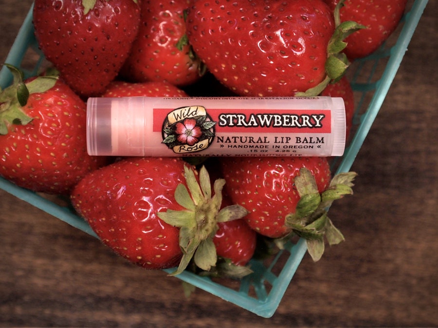 Lip Balm Natural STRAWBERRY with Organic Strawberry and