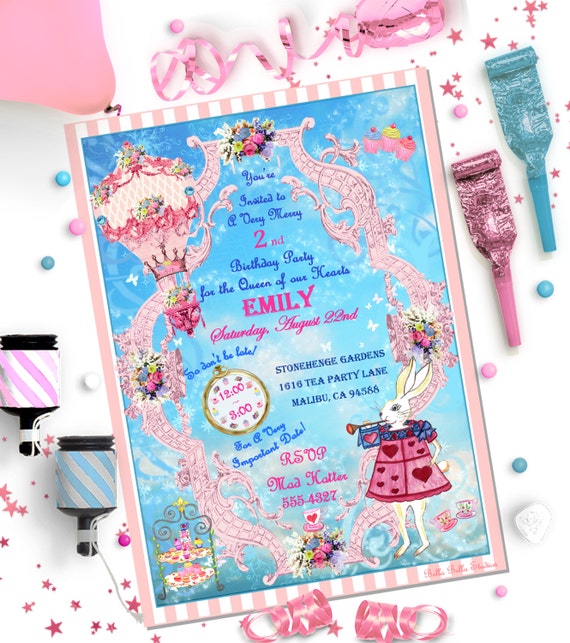 Alice in WONDERLAND INVITATION ~ Personalized Printable Download Il_570xn
