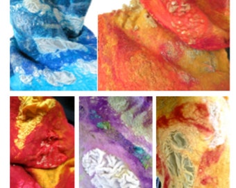 Nuno Felted Scarf Tutorial, Nuno Felting Tutorial and Videos, Learn To Felt, Learn To Nuno Felt, Nuno Felting Tutorial, Nuno Felted Scarf