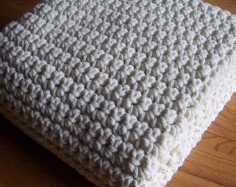 Extra Large Bulky Chenille Fisherman Blanket Easy Crochet