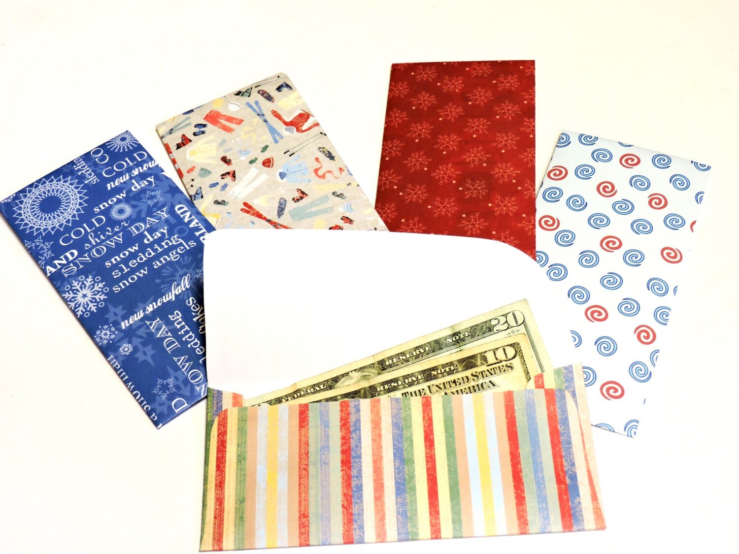 Winter Patterned Money Gift Envelopes Decorative Bank Cash