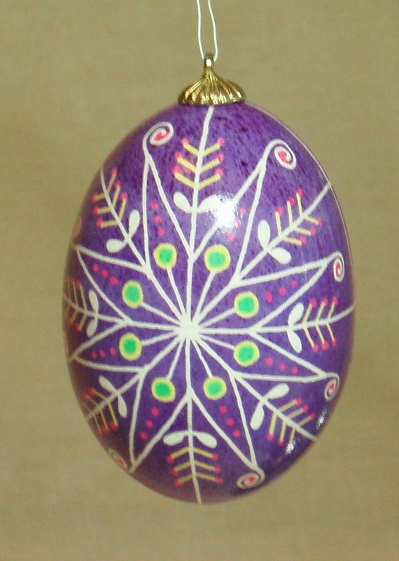 Purple star pysanka real chicken egg pysanky for by 