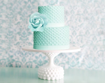 Hobnail Cake Stand / Milk Glass Hobnail Cake Pedestal