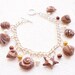 Belgian Chocolate Seashells Charm Bracelet . Polymer clay.