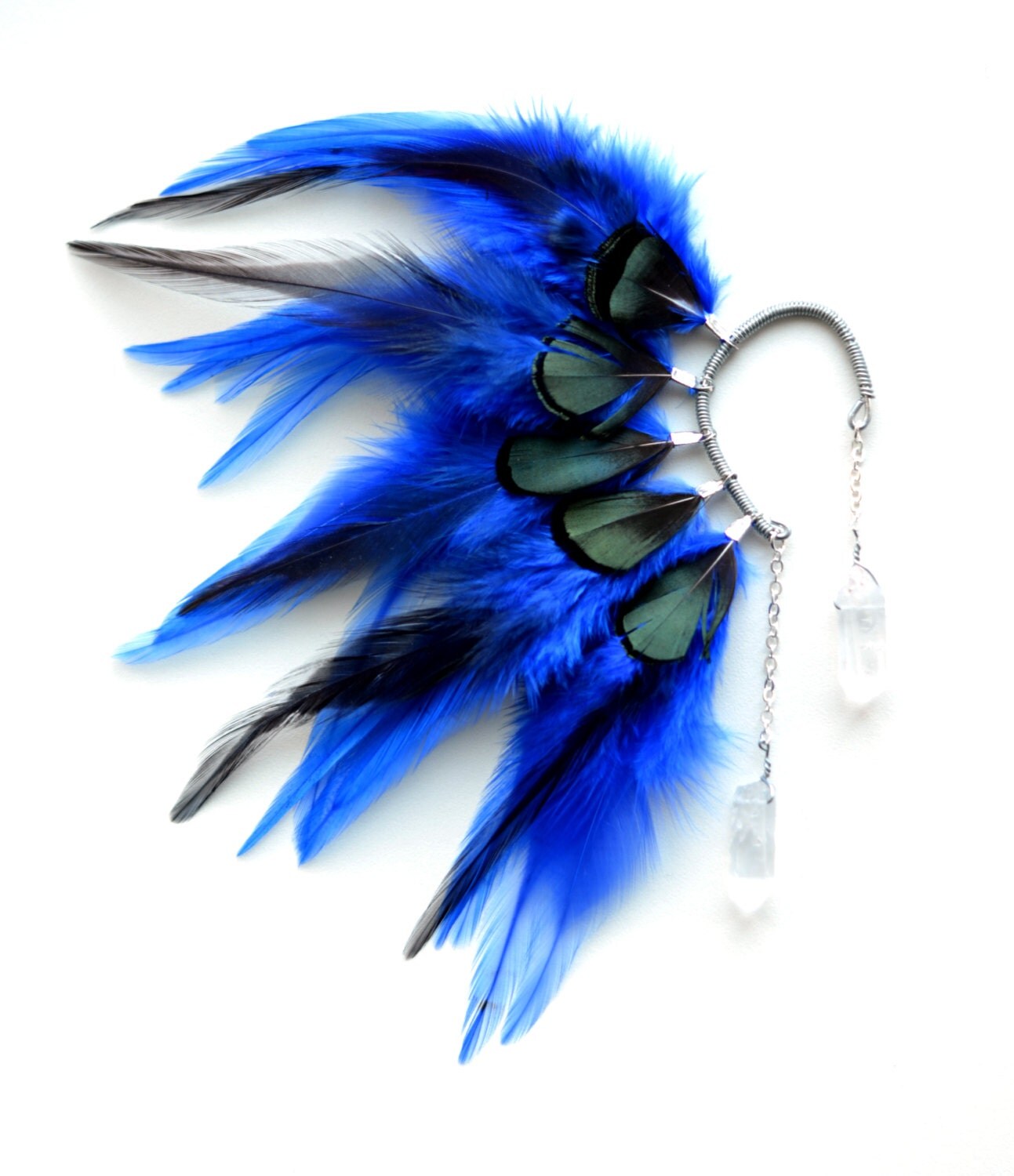 Feather Ear Cuff Ear Cuff Feather Earrings Hippie Hair by Njuu