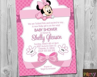 Minnie Mouse Baby Shower Invitation, Printable