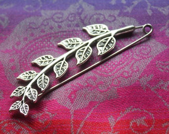 Shawl pin/ brooch branch with leaves
