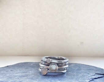 Opal Ring - Stacking Rings - Opal Stackable Rings