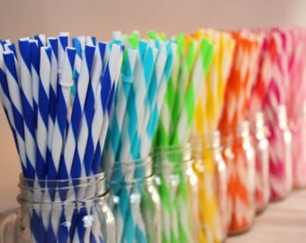 Reusable Straws, BPA Free Eco Friendly, Striped, Mason Jar Supplies, 10 For DIY Making Your Own Mason Jar Cup Tumblers, Christmas Gift