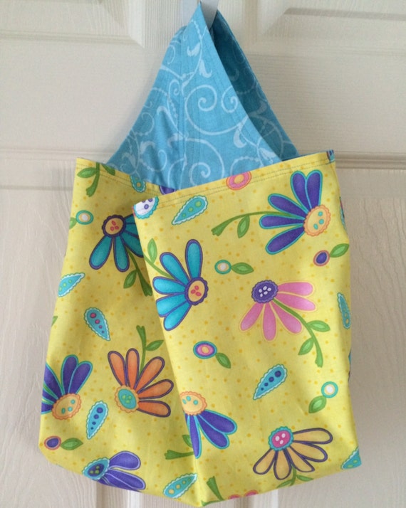 Handmade Fabric Grocery Bag Medium Size by CincinnatiQuilter