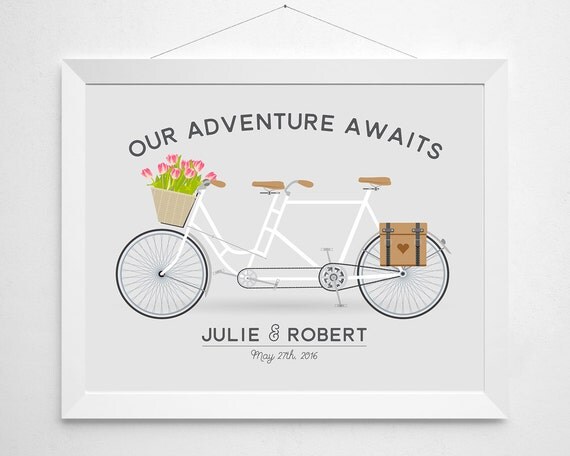 Personalized Wedding Gift for Couples - Our Adventure Awaits - tandem ...