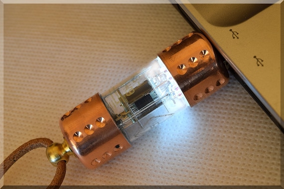 8/16/32/64/128GB WHITE Pentode radio vacuum tube USB Flash Drive with real leather cord. Steampunk/Industrial !!!FREE shipping!!! by SlavaTech steampunk buy now online