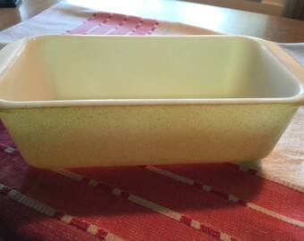 Vintage Pyrex Desert Dawn Loaf Dish213 Speckled Yellow