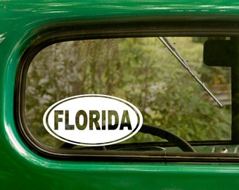 2 Florida Decals Oval Sticker For Car Truck Jeep Rv Bumper Window Laptop 4x4